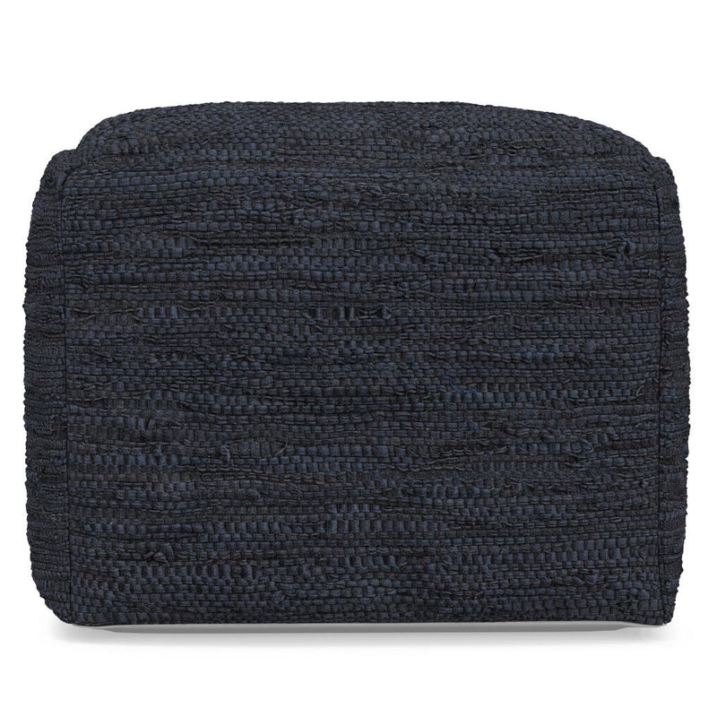 Pouf Ottoman Leather - Blue