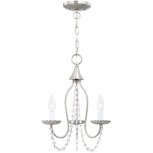 Load image into Gallery viewer, 17'' Three Light Dimmable Chandelier With Shades - Nickel
