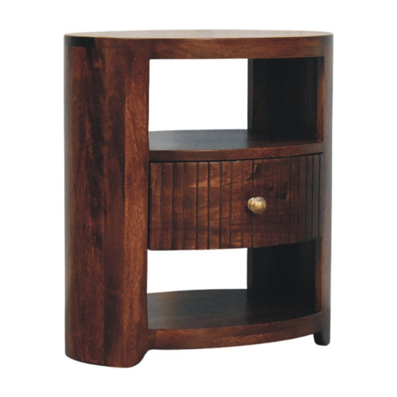 Solid Wood Two Drawer Nightstand (738174) - Brown