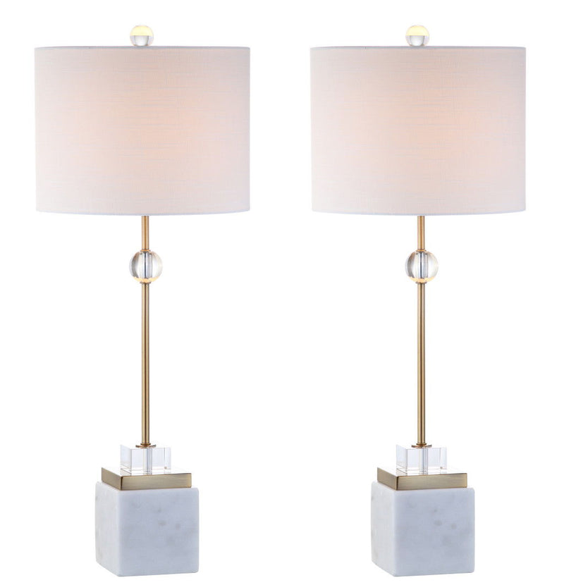 30" Table Lamps With Drum Shades (Set of 2) - White