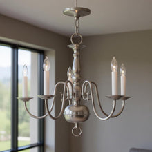 Load image into Gallery viewer, 18'' Five-Light Dimmable Chandelier With Shades - Nickel

