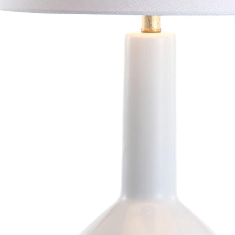29" Urn Table Lamp With Empire Shade - White