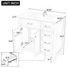 Load image into Gallery viewer, Modern Bathroom Vanity With Sink, Freestanding Design With Drawers And Doors
