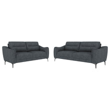 Load image into Gallery viewer, Oberle - 2 Piece Upholstered Sofa Set With Pocket Coil Seating - Charcoal
