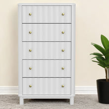 Load image into Gallery viewer, Solid Wood 5 Drawer Chest - White
