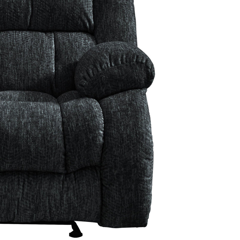 Manual Reclining Loveseat With Storage - Black