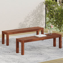 Load image into Gallery viewer, Acacia Wood Outdoor Bench With Beautiful Slat Paneling - Dark Brown
