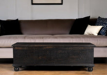 Load image into Gallery viewer, 54" Solid Wood Distressed Lift Top Solid Coffee Table - Black
