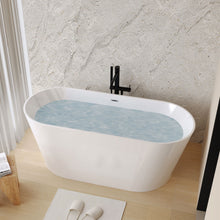 Load image into Gallery viewer, Glossy Freestanding Bathtub With Toe Tap Drain
