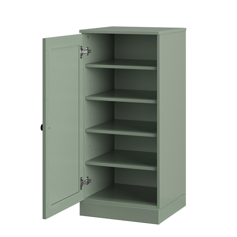 Ten Pair Solid Woodshoe Storage Cabinet (752119) - Sage