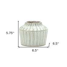Load image into Gallery viewer, Ribbed Round Table Vase - Ivory

