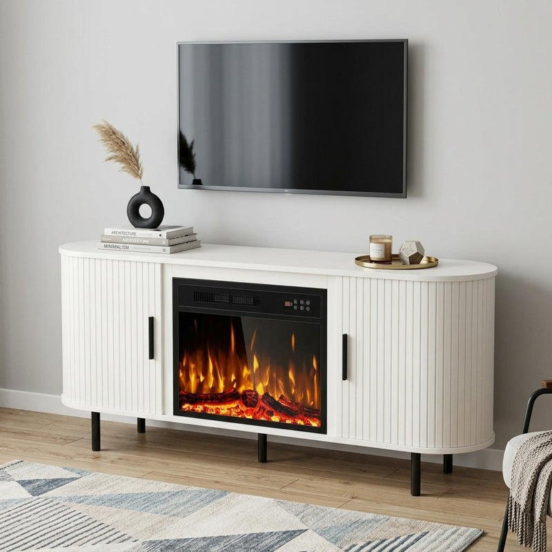 Fireplace TV Stand With Fireplace (734223) - White