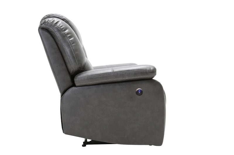 Leather Match Manual Gliding Recliner (329709) - Gray