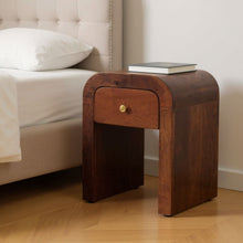 Load image into Gallery viewer, 16" Modern Solid Wood One Drawer Nightstand - Brown
