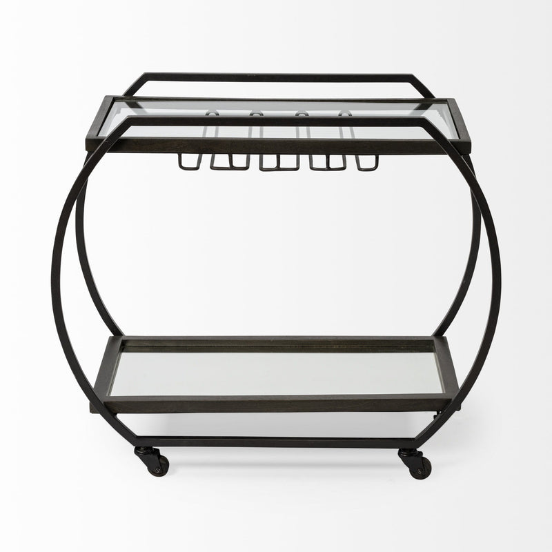 Rolling Kitchen Cart With Storage - Black / Gunmetal