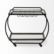 Load image into Gallery viewer, Rolling Kitchen Cart With Storage - Black / Gunmetal
