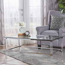 Load image into Gallery viewer, Ultra Modern Rectangle Coffee Table With Tempered Glass Surface - Clear
