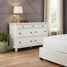Load image into Gallery viewer, Solid Wood 7 Drawer Double Dresser - White
