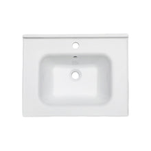 Load image into Gallery viewer, Rectangular Single Vanity Top With 1 Faucet Hole And Overflow Ceramic

