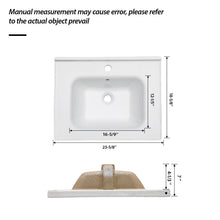 Load image into Gallery viewer, Rectangular Single Vanity Top With 1 Faucet Hole And Overflow Ceramic
