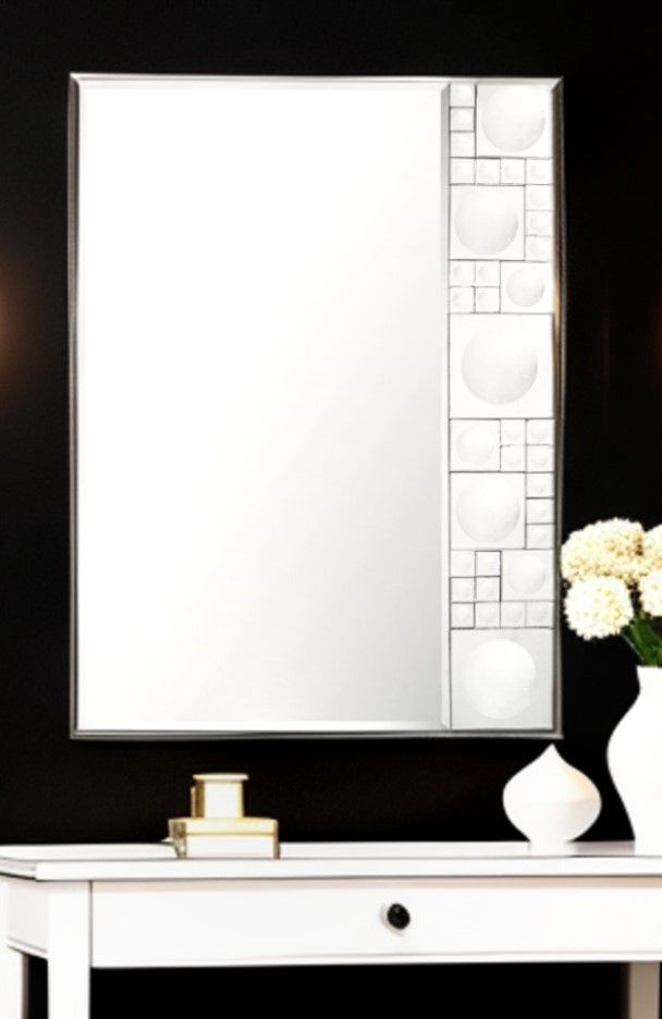 38" Glass Framed Accent Mirror - Clear