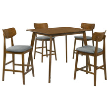 Load image into Gallery viewer, Aston - 5 Piece Counter Height Dining Set With Bent Backs And Upholstered Seats - Walnut
