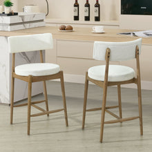 Load image into Gallery viewer, Mid Century Modern Counter Stools, Fabric Upholstered Chairs
