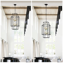 Load image into Gallery viewer, 8 Light Lantern Chandelier Lighting, Entryway Chandeliers For High Ceilings, Chandeliers For Dining Room, Foyer, Entry, Staircase, Hallway, Height Adjustable (E12 Bulbs Not Included)
