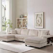 Load image into Gallery viewer, U-Shaped Convertible Sofa, 4 Seater Large Living Room Lounge
