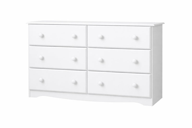 Solid Wood Six Drawer Dresser (760738) - White