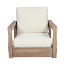 Load image into Gallery viewer, Outdoor Club Chair With Back And Seat Cushion - Brown
