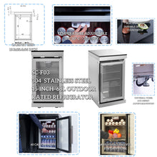 Load image into Gallery viewer, 6 Burner 85, 000 Btu Deluxe Gas Outdoor Kitchen Island Grill With Wine Cooler Refrigerator, Rotisserie, Storage Cabinets &amp; Drawers - Silver
