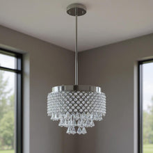Load image into Gallery viewer, Nine Light Crystal Dimmable Chandelier With Shades - Silver / Clear
