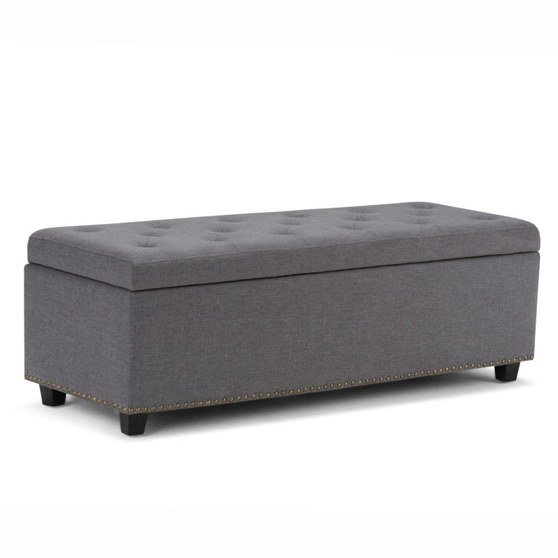 48" Upholstery Storage Ottoman - Dark Brown / Slate Gray