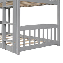 Load image into Gallery viewer, Twin Over Twin Bunk Bed with Slide, House Bed with Slide, Gray(OLD SKU: LT000213AAE
