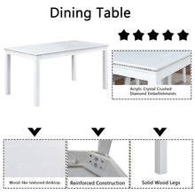 Load image into Gallery viewer, Dining Table Set With Crystal Decoration And Upholstered Chairs
