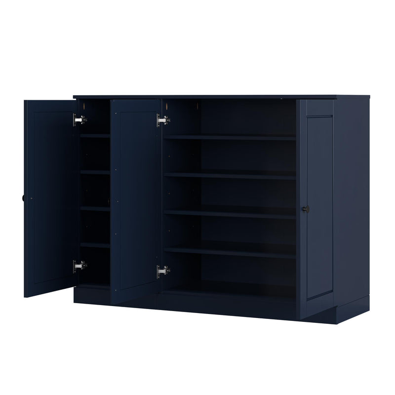 Solid Woodshoe Storage Cabinet (755971) - Navy Blue