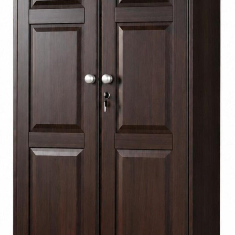 Solid Wood Two Door Single Drawer Combo Dresser (762943) - Dark Brown