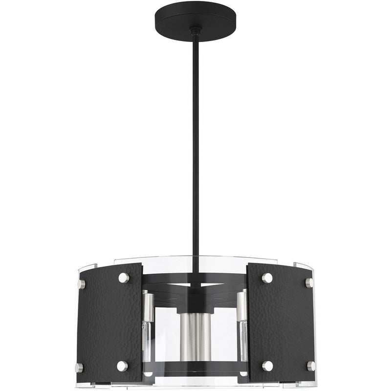 18" 7 Light Dimmable Chandelier With Shades - Black