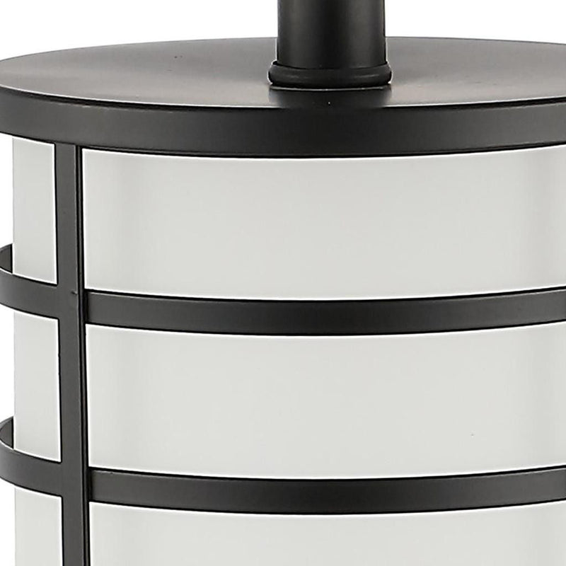 USB Table Lamp With Drum Shade - Black