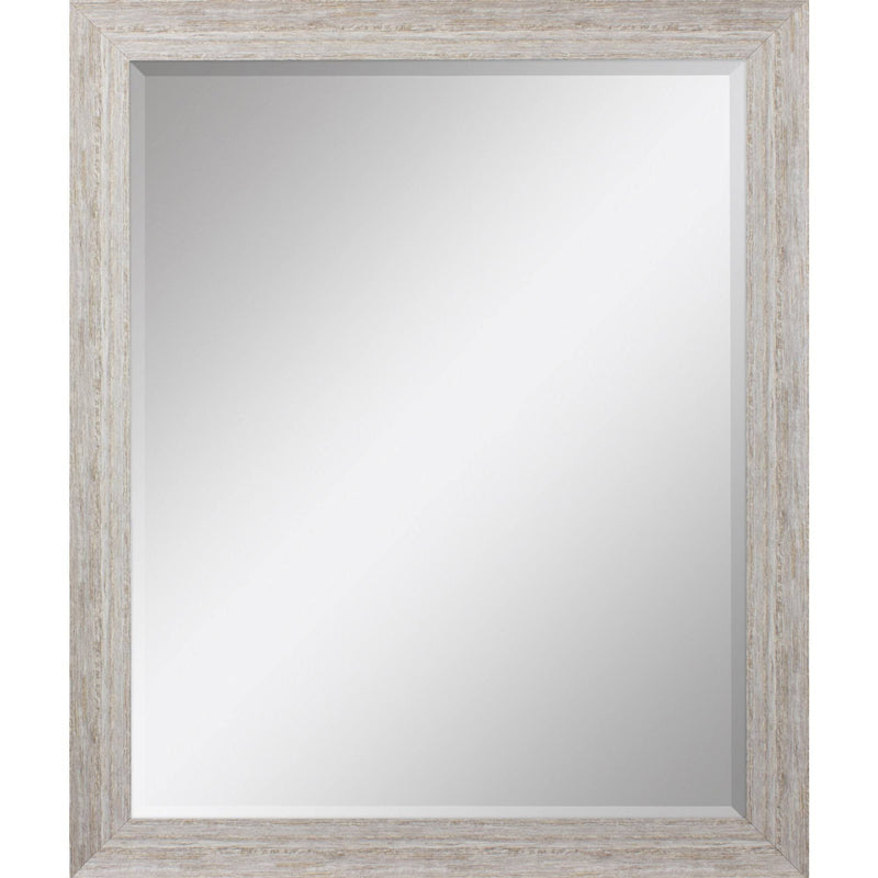 34" Distressed Wood Framed Accent Mirror - White