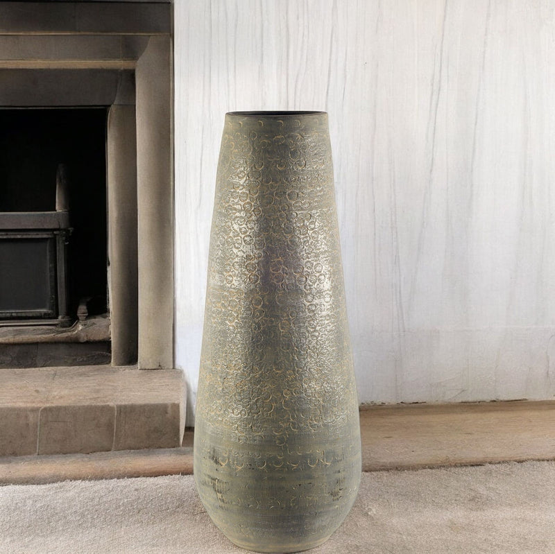 Cylinder Floor Vase - Gray