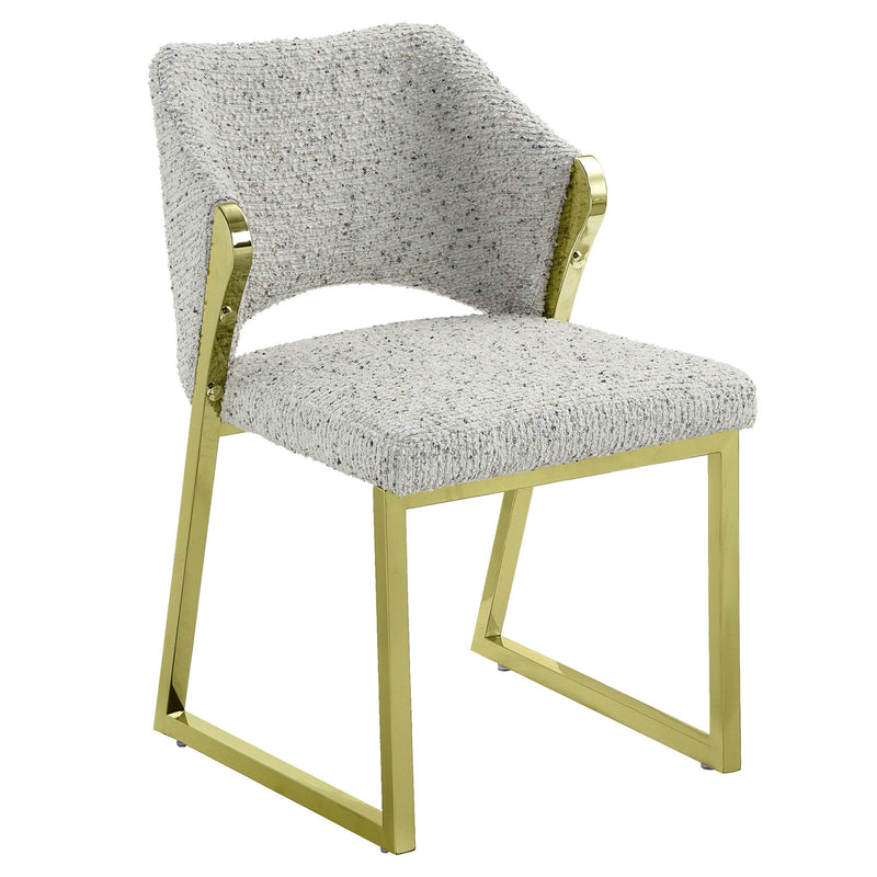 Upholstered Boucle Wing Back Dining Side Chair - Beige