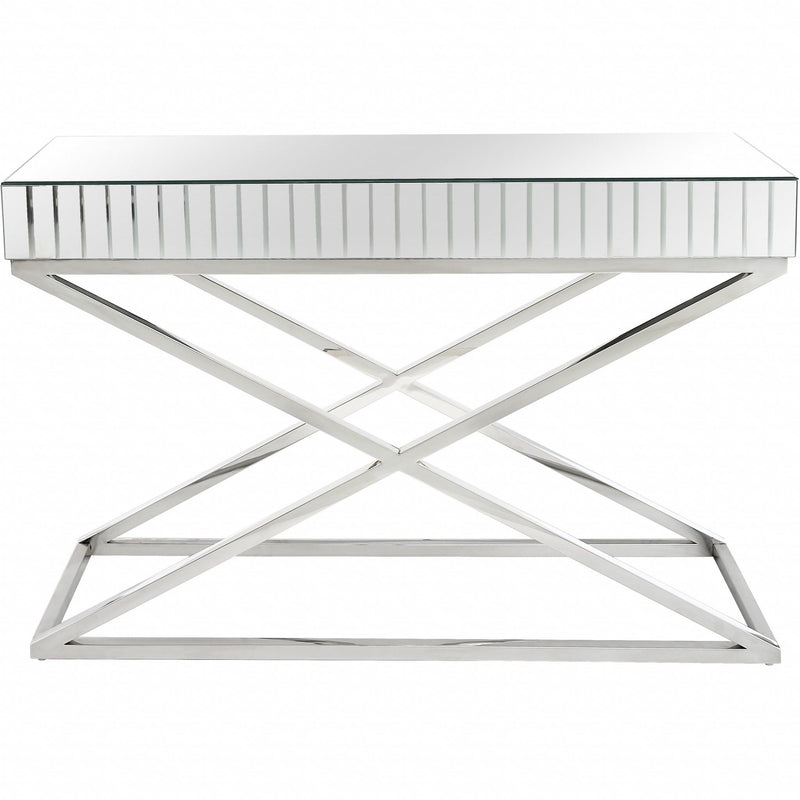 47" Mirrored Glass Console Table - Silver