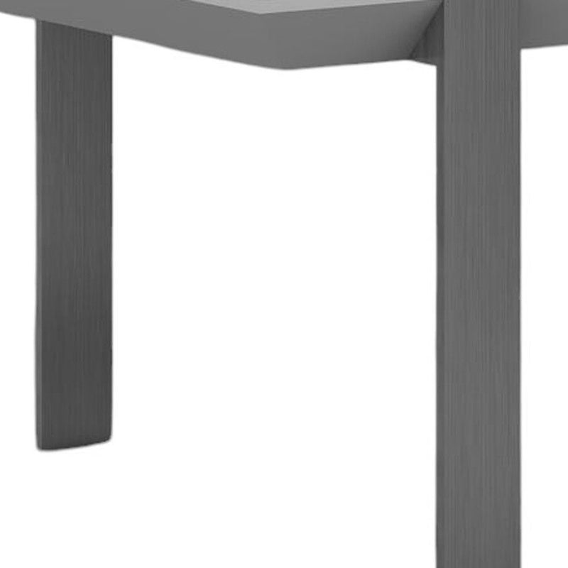 48" Wood And Stainless Steel Coffee Table - White And Silver