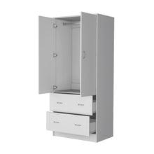 Load image into Gallery viewer, 71" Two Door Two Drawer Combo Dresser - White
