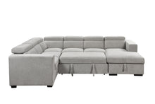 Load image into Gallery viewer, 123&quot; Modern U Shaped 7-seat Sectional Sofa Couch with Adjustable Headrest, Sofa Bed with Storage Chaise-Pull Out Couch Bed for Living Room ,Light Gray
