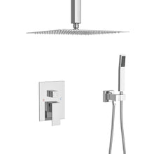Load image into Gallery viewer, Modern Dual Shower Head System With 16" Ceiling Mount Finish, Stainless Steel And Brass
