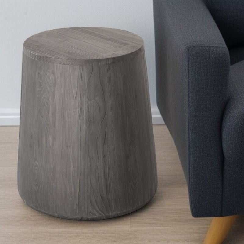 Solid Wood Round End Table - Ebony