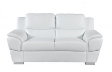 Load image into Gallery viewer, Faux Leather Loveseat - White / Silver
